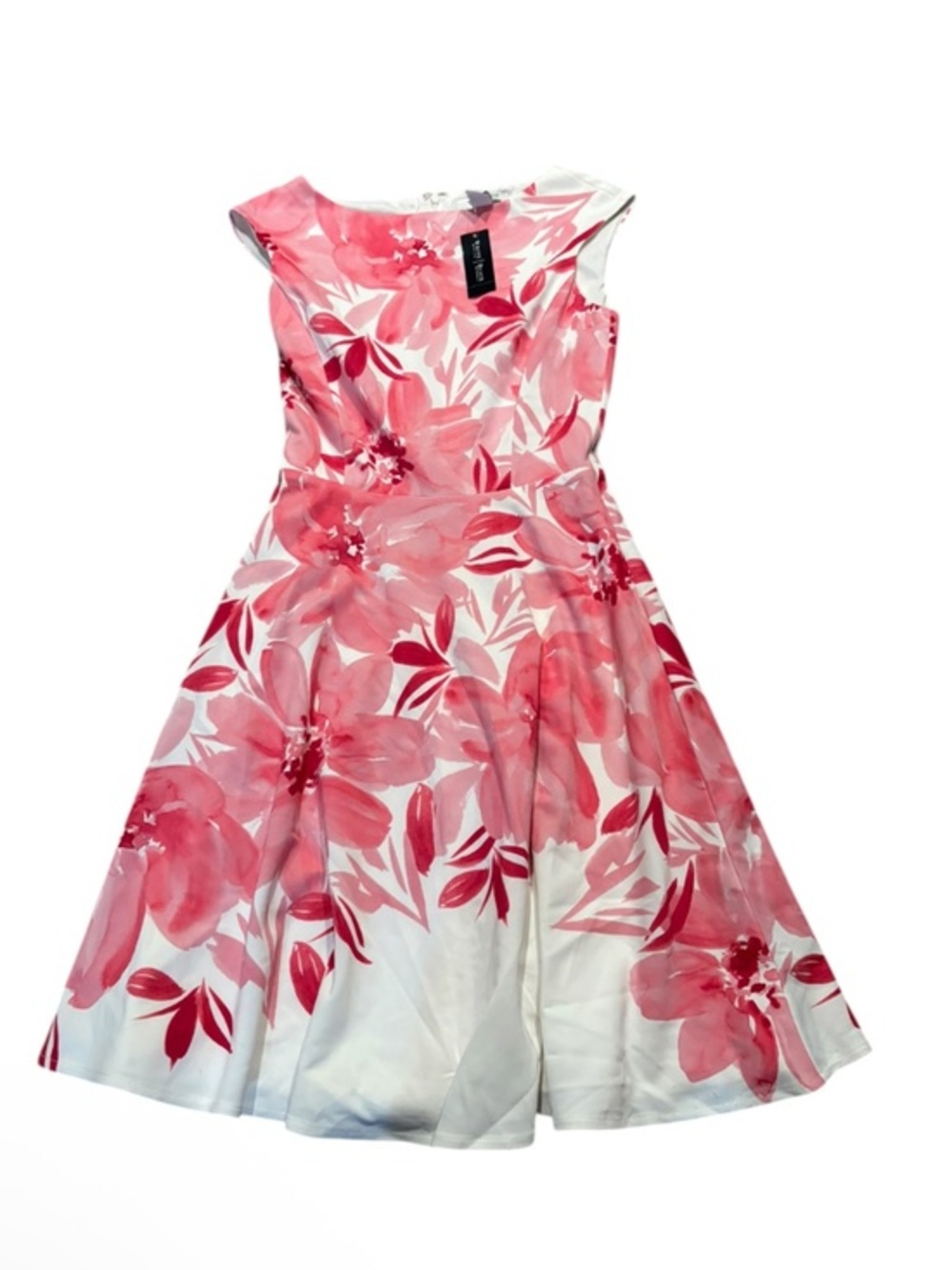 White House black market ecru with cashmere rose pink flared dress new nwt 2